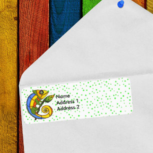 Colourful Fun Lizard Branch Green Dots