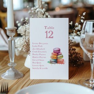 Colourful fun macaroons Table Number Seating Chart
