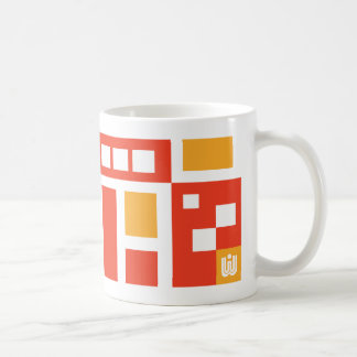 Colourful Fun Mod Geometric in Red and Rellow Coffee Mug