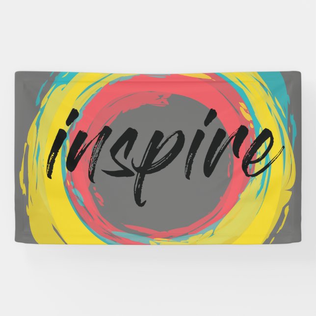 Colourful, fun, modern vibrant cool design Inspire Banner (Horizontal)