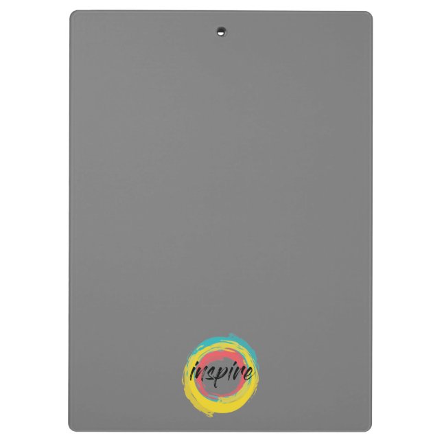 Colourful, fun, modern vibrant cool design Inspire Clipboard (Back)