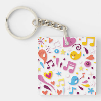Colourful Fun Music Notes Keychain