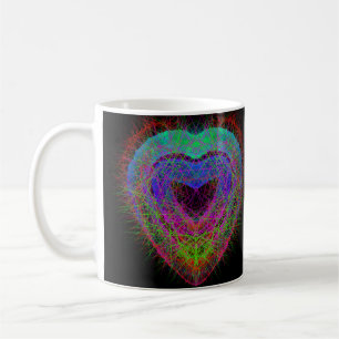Colourful fun neon Graffiti sparkling heart design Coffee Mug
