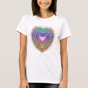 Colourful fun neon Graffiti sparkling heart design T-Shirt