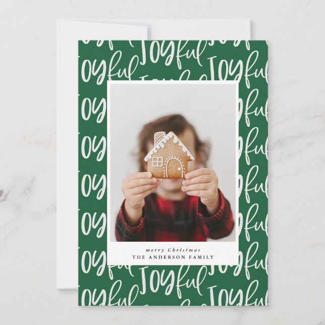 colourful fun one photo family christmas holiday card (Front)