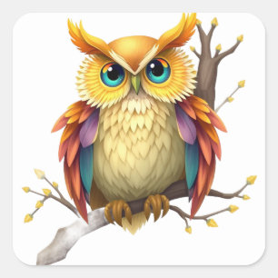 Colourful Fun Owl Stickers