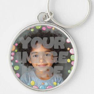 Colourful Fun Pastel Bubble Frame Border for Photo Keychain
