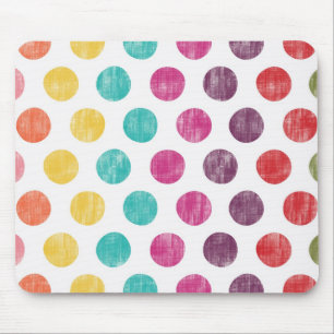 Colourful Fun Retro Polka Dot Pattern Mouse Pad