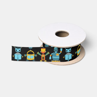 Colourful Fun Robots for Kids Satin Ribbon