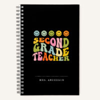 Colourful Fun Second Grade Teacher Custom Name