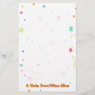 Colourful Fun Stationery Note
