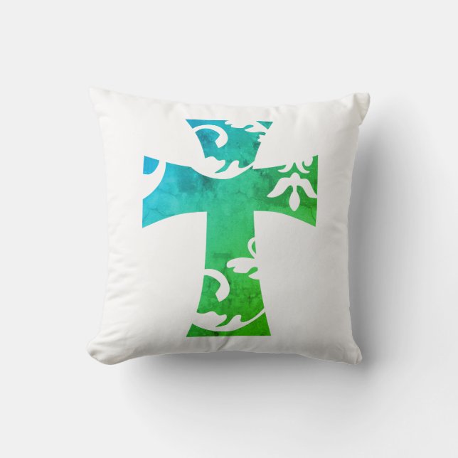colourful fun SWIRL CROSS |  Throw Pillow (Front)