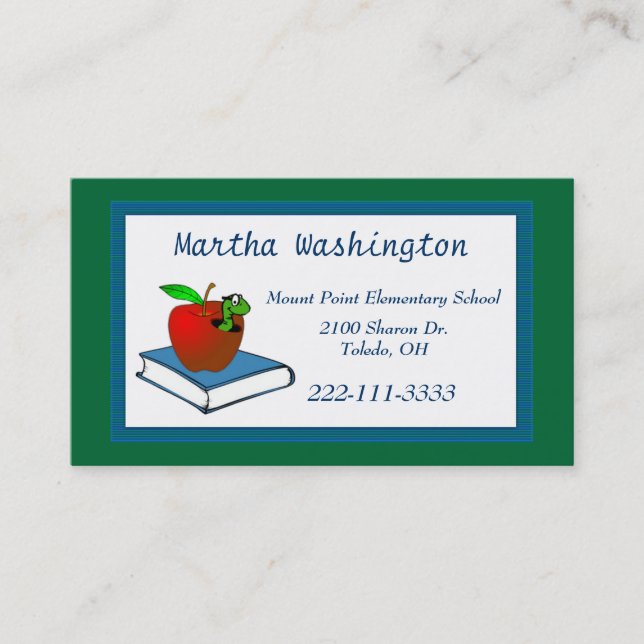 Colourful Fun Teachers Business Card (Front)