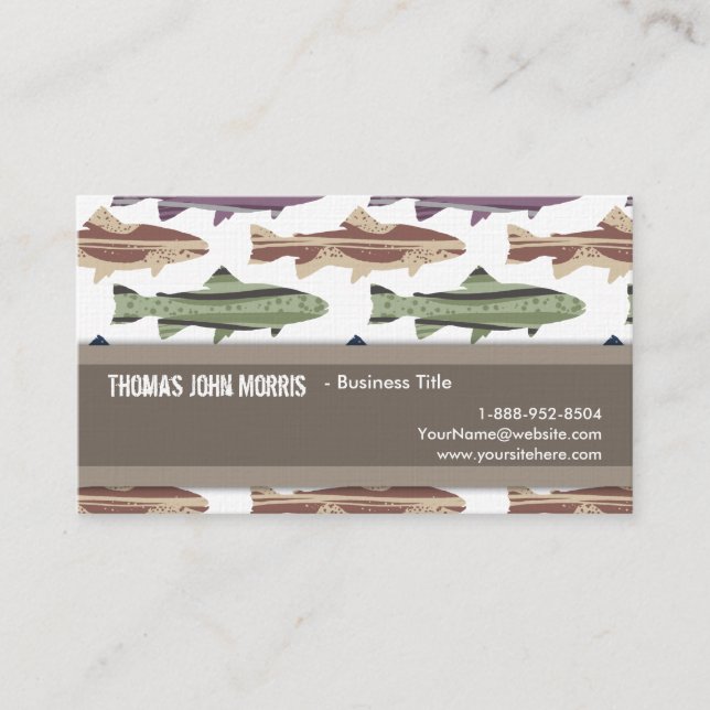 Colourful Fun Trout Fish Pattern Business Card (Front)