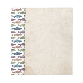 Colourful Fun Trout Fish Pattern Notepad