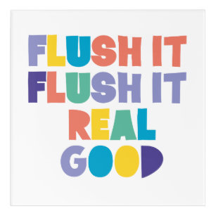 Colourful Fun Typographic Modern Bathroom  Acrylic Print
