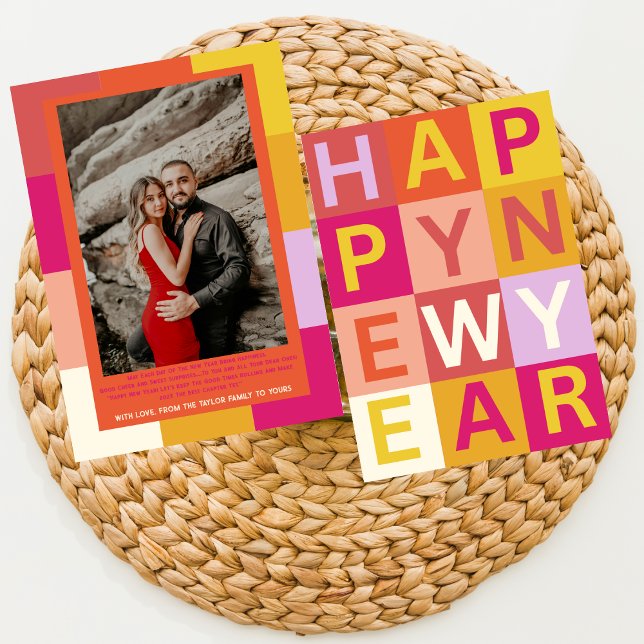 Colourful Fun Typography Happy New Year 2025 Trend Holiday Card (Creator Uploaded)