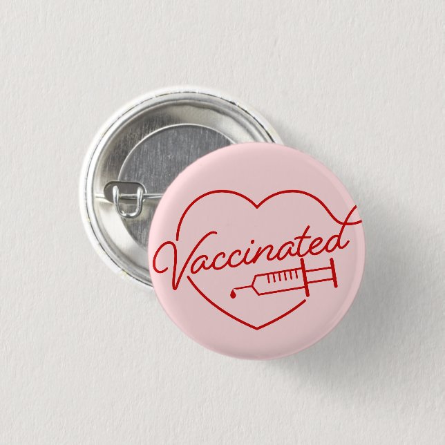 Colourful Fun Vaccinated Badge Button (Front & Back)