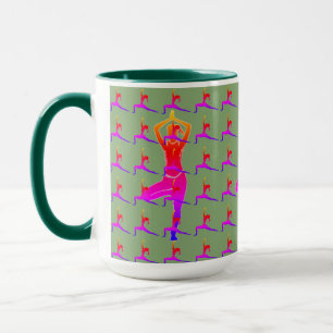 Colourful 'Fun Yoga Design' Combo Coffee Mug/ Cup