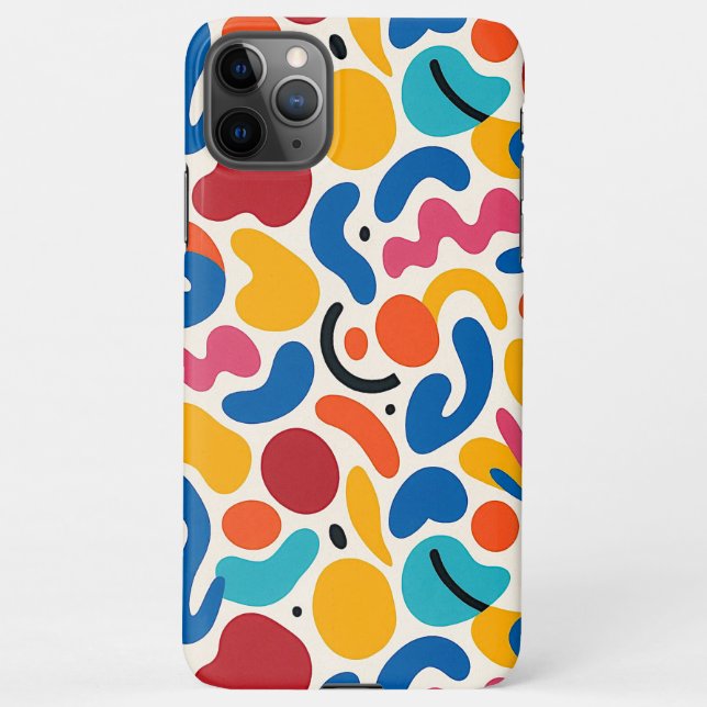 Colourful Funky Amorphous Shapes Art Pattern iPhone Case (Back)