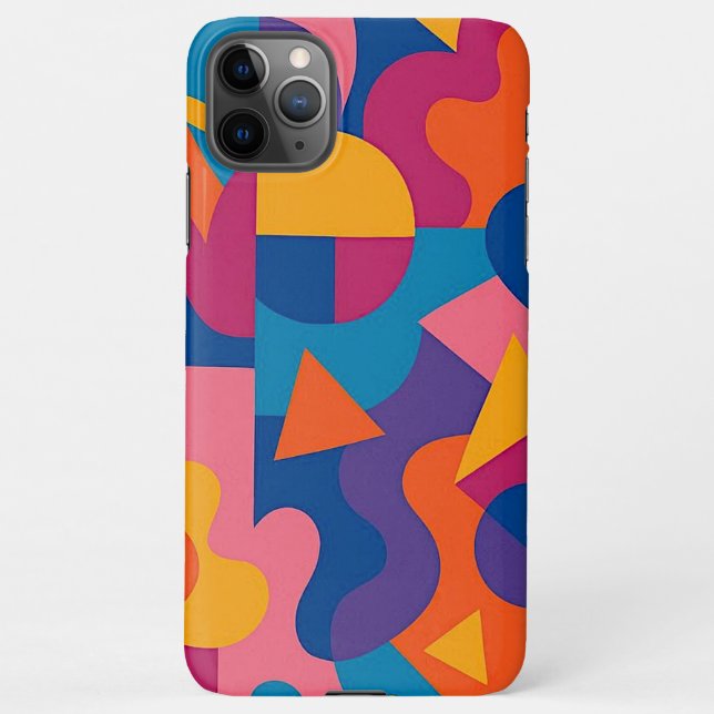 Colourful Funky Amorphous Shapes Art Pattern iPhone Case (Back)