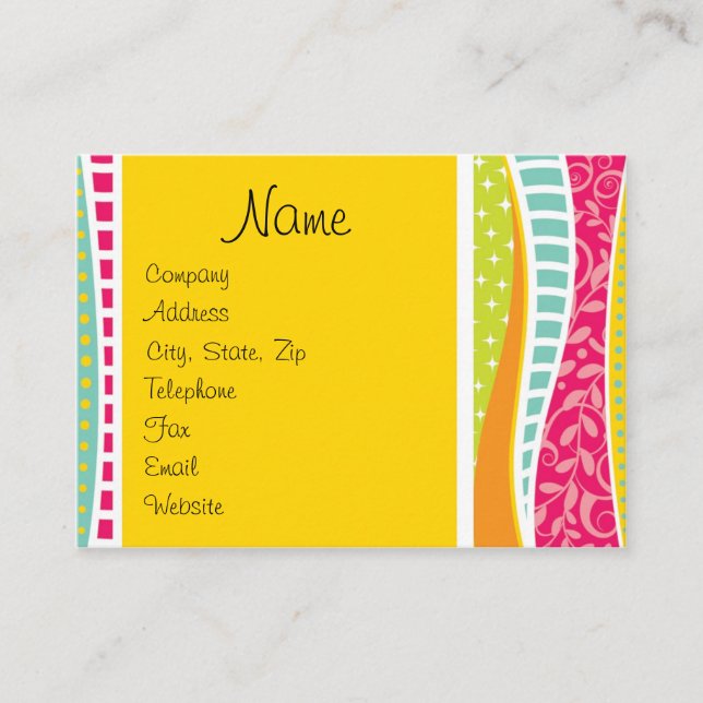 Colourful Funky Business Card— Card (Front)