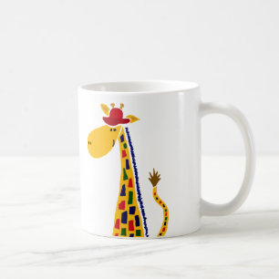 Colourful Funky Giraffe Art Coffee Mug