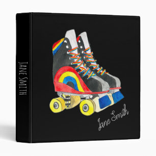 Colourful funky lady cool hair 3 ring binder