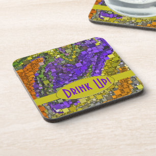 Colourful Funky Liquid Wave Artwork Personalized Coaster