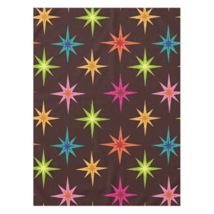 Colourful Funky Mid Century Atomic Starbursts   Tablecloth