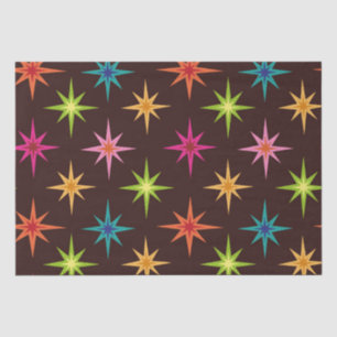 Colourful Funky Mid Century Atomic Starbursts   Tissue Paper