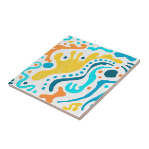 Colourful Funky Modern Abstract Tile