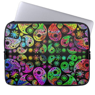 Colourful Funky Paisley Pattern. Laptop Sleeve