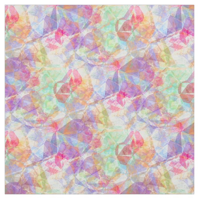 Colourful Funky Retro Cool Polygon Mosaic Pattern Fabric (Swatch)