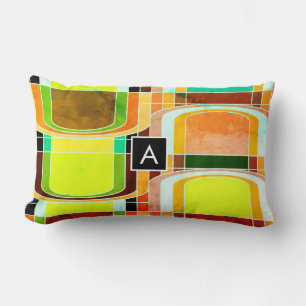 Colourful Funky Retro Inspired Lumbar Pillow