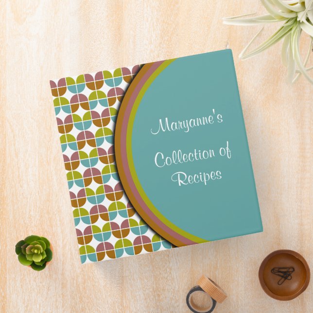 Colourful Funky Retro Pattern 2 Inch Binder (In Situ)