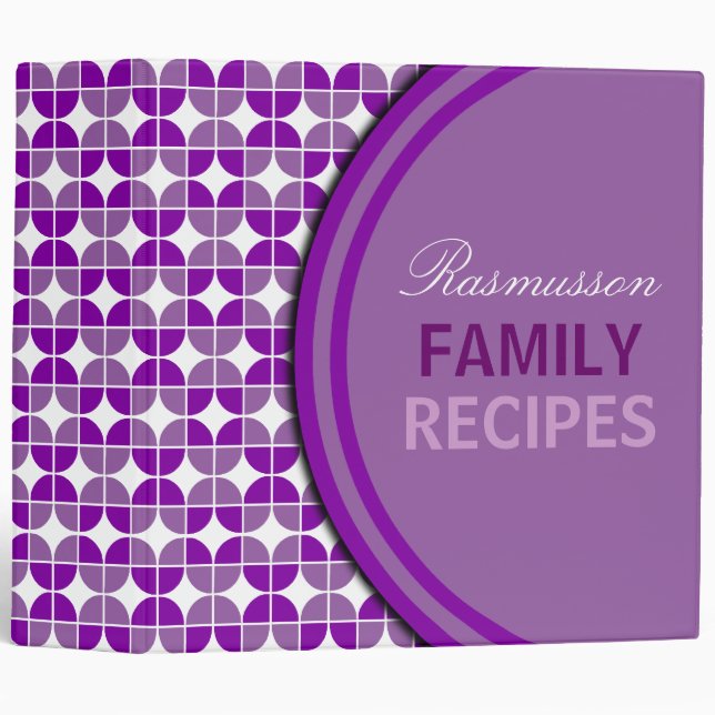 Colourful Funky Retro Purple Pattern 2 in. Binder (Front/Spine)