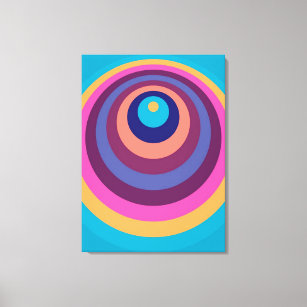 Colourful Funky Stripes Modern Geometric Pattern Canvas Print
