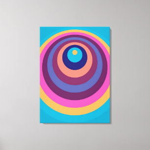 Colourful Funky Stripes Modern Geometric Pattern Canvas Print