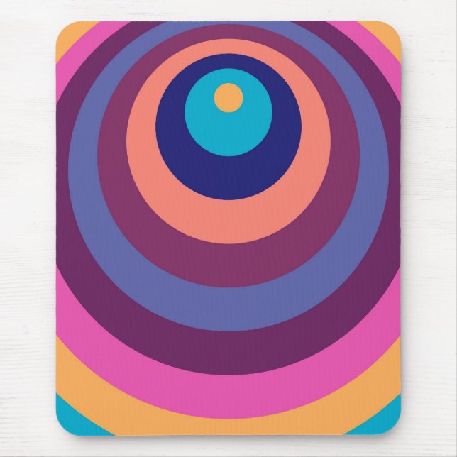Colourful Funky Stripes Modern Geometric Pattern Mouse Pad (Front)