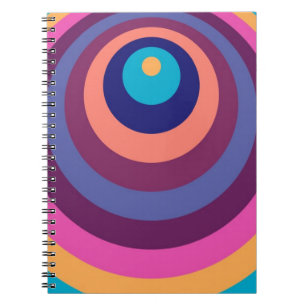 Colourful Funky Stripes Modern Geometric Pattern Notebook
