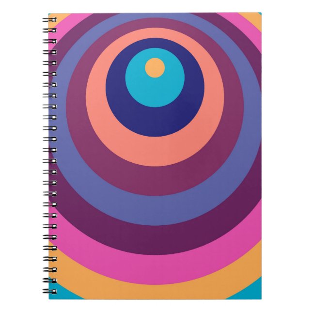 Colourful Funky Stripes Modern Geometric Pattern Notebook (Front)