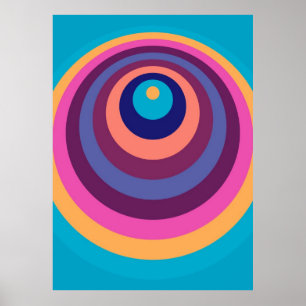 Colourful Funky Stripes Modern Geometric Pattern Poster