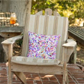 Colourful Funky Summer Paint Splatter Pattern Outdoor Pillow