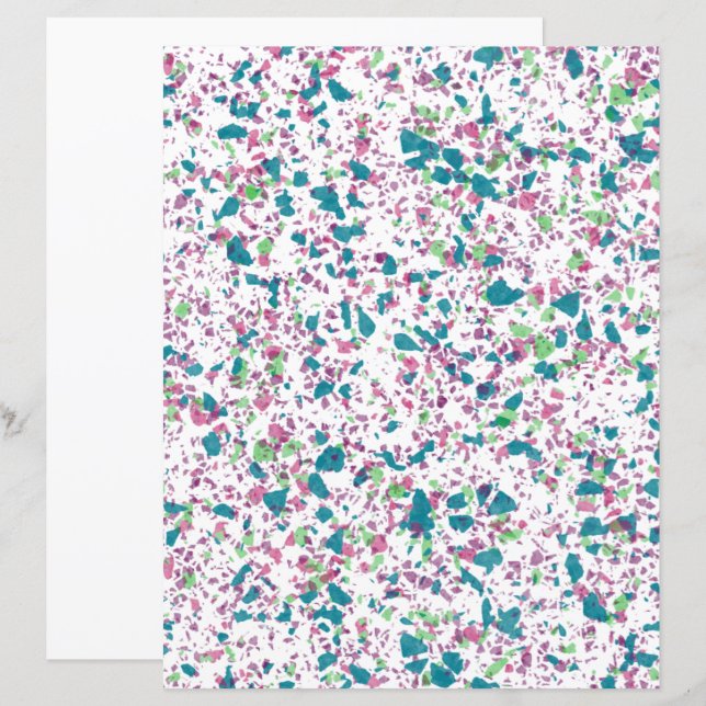 Colourful Funky Terrazzo Art Scrapbook Paper (Front/Back)