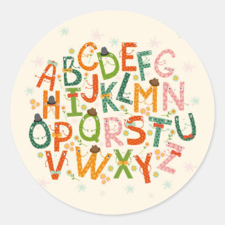 Colourful funny alphabet letters Classic Sticker