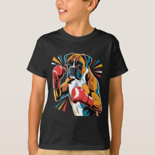 Colourful Funny Boxing Dog Lovers Kickboxing Boxer T-Shirt