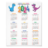 Impression Photo Calendrier 2024 12 mois Mur de bureau noir et blan