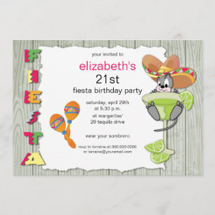 Colourful Funny Fiesta Birthday Invitation