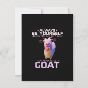 Colourful Funny Goat Gift Invitation